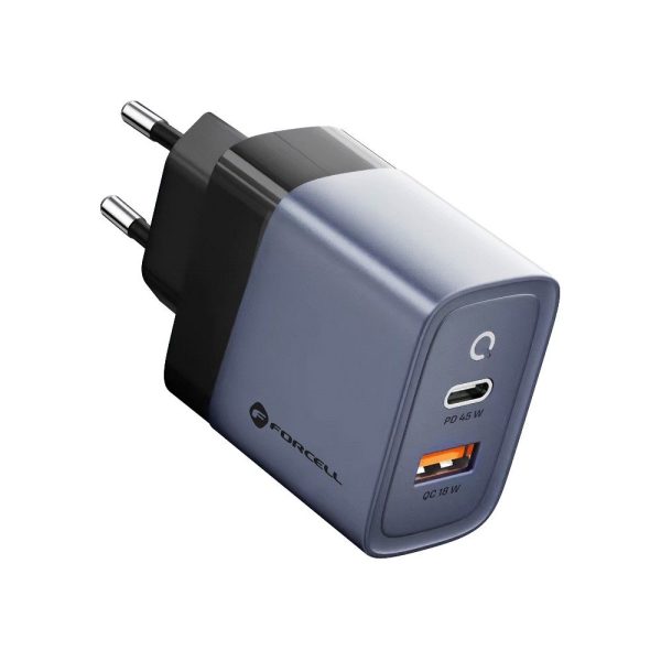 FOCH-231440 Forcell F-Energy Travel Charger with USB C and USB A sockets - 4A 45W with PD and Quick Charge 4.0 function