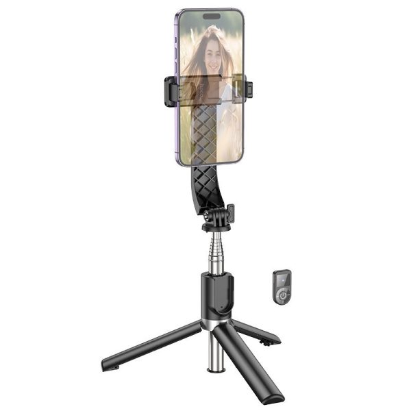 HOC-K20-BK HOCO - K20 selfie stick tripod with bluetooth remote control Prior black