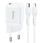 HOC-N10i-W HOCO - N10 travel charger Type C +cable Type C to Lightning 20W white