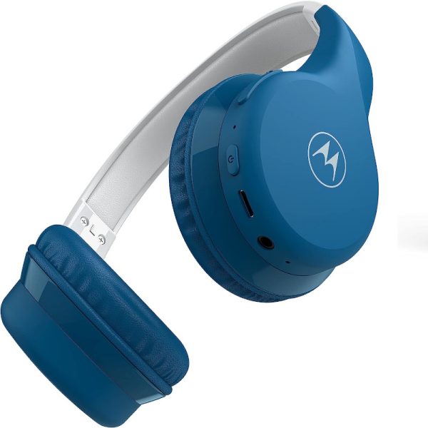 MOT-JR300-BL Motorola Moto JR300 BL Μπλε ασύρματα on ear Bluetooth παιδικά ακουστικά με splitter