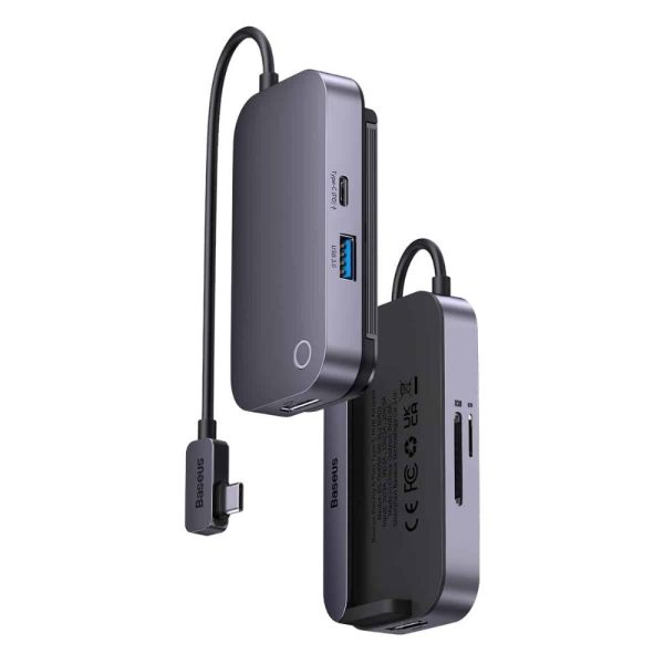 Baseus Hub 6in1 PadJoy Series USB-C to USB 3.0 + HDMI + USB-C PD + jack 3.5mm + SD/TF (Grey) (WKWJ000113) (BASWKWJ000113)
