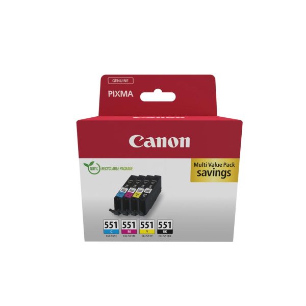 Canon Μελάνι Inkjet CLI-551 CMYK  Carton Pack (6509B015) (CANCLI-551VP)