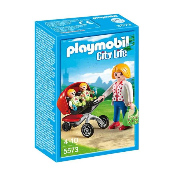 Playmobil City Life Μαμά με Δίδυμα & Καροτσάκι για 4-10 ετών (5573) (PLY5573)