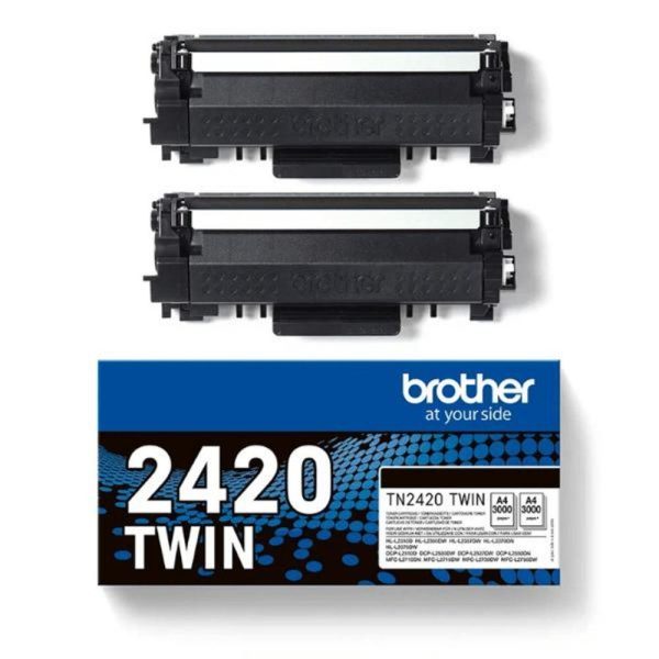 Brother TN2420 Toner Twin Pack Black (TN2420TWIN) (BROTN2420TWIN)