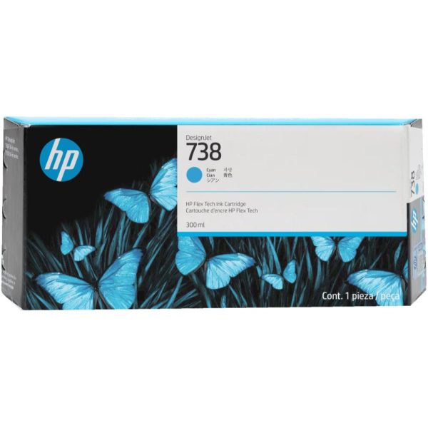 HP Μελάνι Inkjet No.738 300-ML Cyan DesignJet (676M6A) (HP676M6A)