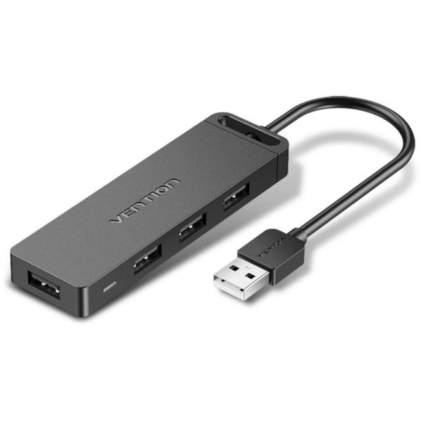 VENTION 4-Port USB 2.0 Hub with Power Supply 1M Black (CHMBF) (VENCHMBF)