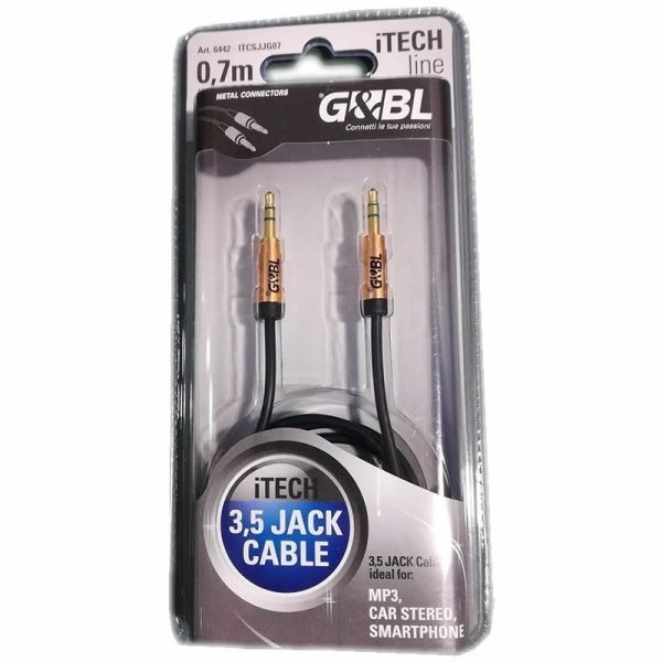 G&BL-064424 G&BL Audio Cable J.3.5st male/J3.5st male 0.7m χρυσό