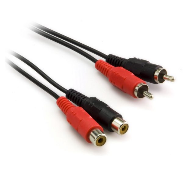 G&BL-000354 G&BL Audio Extension Cable 2 x RCA plug - 2 x RCA socket Black L.3