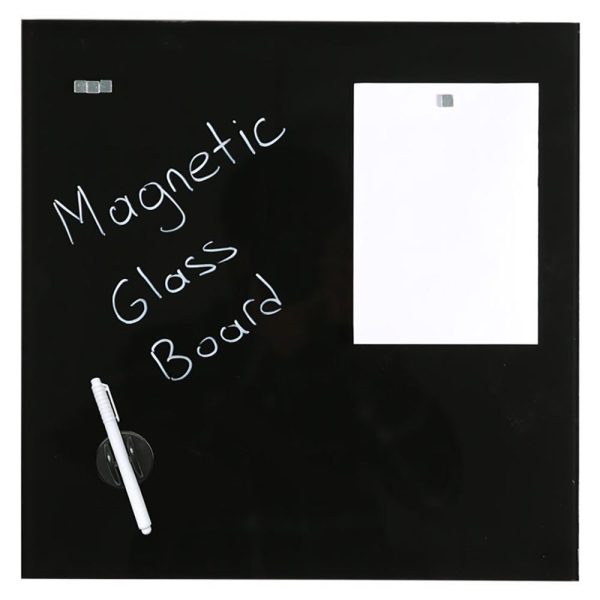 Μαγνητικός γυάλινος πίνακας μαύρος 45x45εκ.