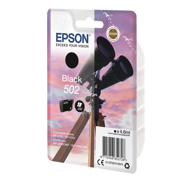 Epson Μελάνι Inkjet 502 Black (C13T02V14010) (EPST02V140)